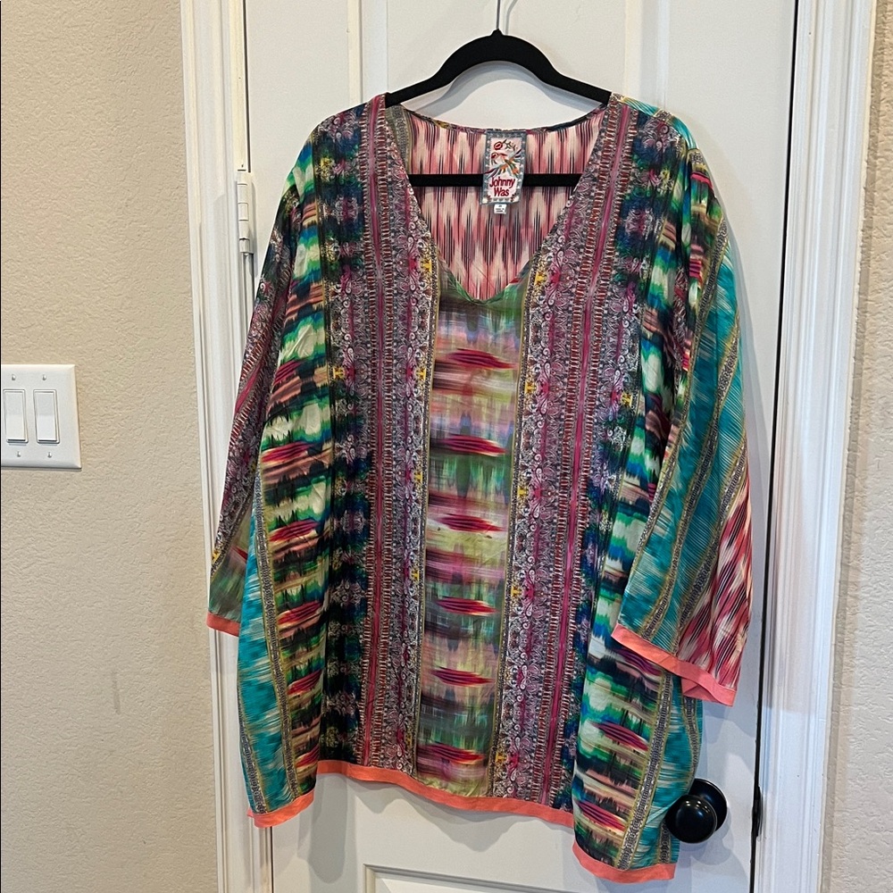 Johnny Was Multicolor Patterned Tunic